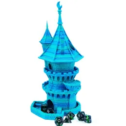 3D Printed Dice Tower for Dungeons and Dragons Games, Dice Spiral Staircase Castle Dice Tower for Miniature Wargaming, Tabletop