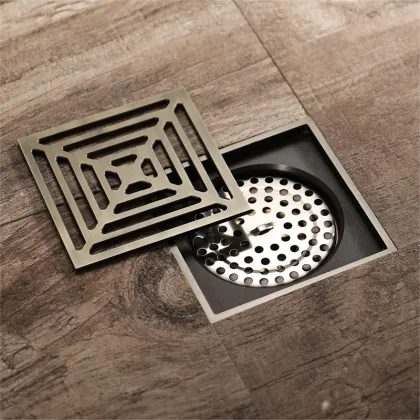 HIDEEP Bathroom Accessories Ideal Balcony Brass Floor Drain