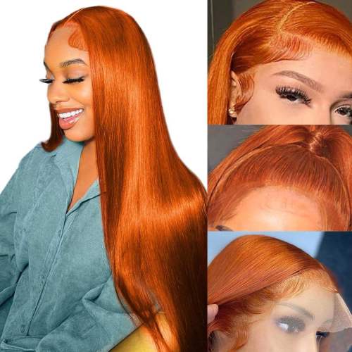 Pelucas de cabello humano de color naranja de jengibre