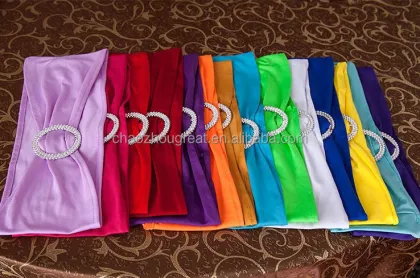 Hot Selling Spandex Wedding Sashes Gold Chair Sashes for Wedding Banquet Decoration