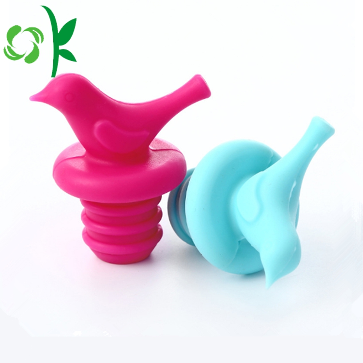 Birds Shape Single Color Design Silicone Wine Stopper