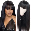 ቀጥ ያለ 5x5 lace Wigs ከባንጎች ጋር