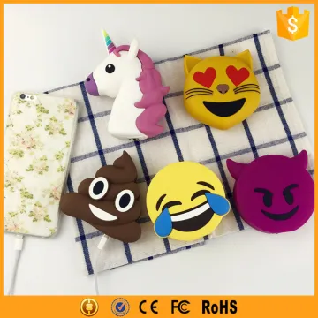 PVC cartoon unicorn,emoji power bank 2600mah gift
