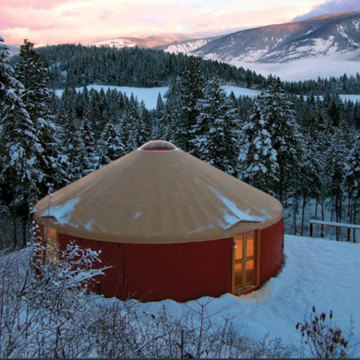 Luxury Waterproof Canvas Yurt with Stove at Australian Pine Glamping Resort