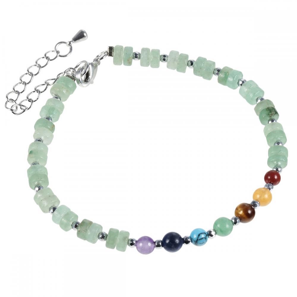 7 Chakra Yoga Méditation Bracelet Reiki guérison Crystal Stone Double couche Perles de pierre précieuse naturelles Brangle pour femmes hommes