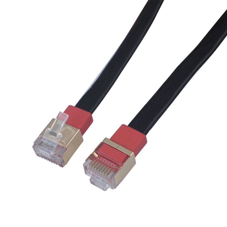 Wąski, elastyczny, ekranowany ultrapłaski kabel Ethernet Cat7