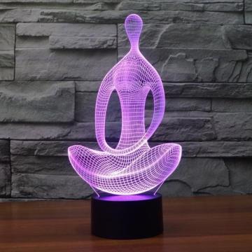 Customized 3D LED -Nachtlicht: Yoga -Weihnachtslichter mit 16 Farbwechsel, Berührungssteuerung &amp; Fernbedienung