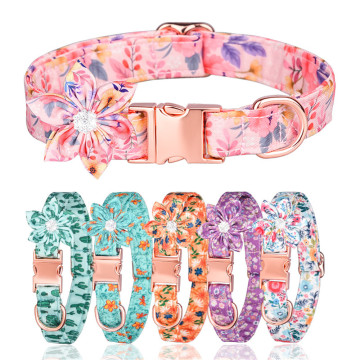 comfy flower Female girl gold metal buckle collar