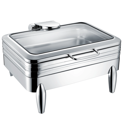 Heatable stainless steel chafing dish