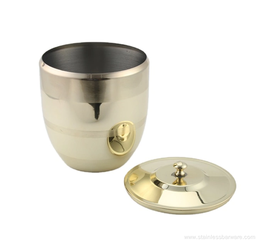 Golden Metal Ice Bucket