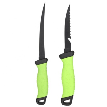Non-Stick Coated Stainless Steel Fillet Knife for Outdoor Fishing with Soft Handle
