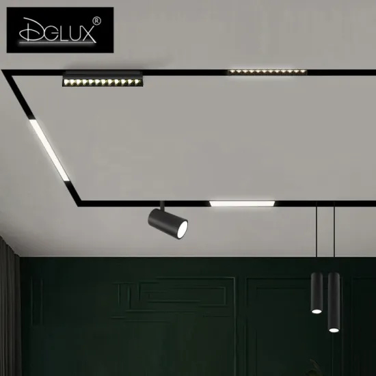 DGLUX New Tendencia Grille Adjustable Recessed Linear Moving Head 48V Magnetic Track Light System