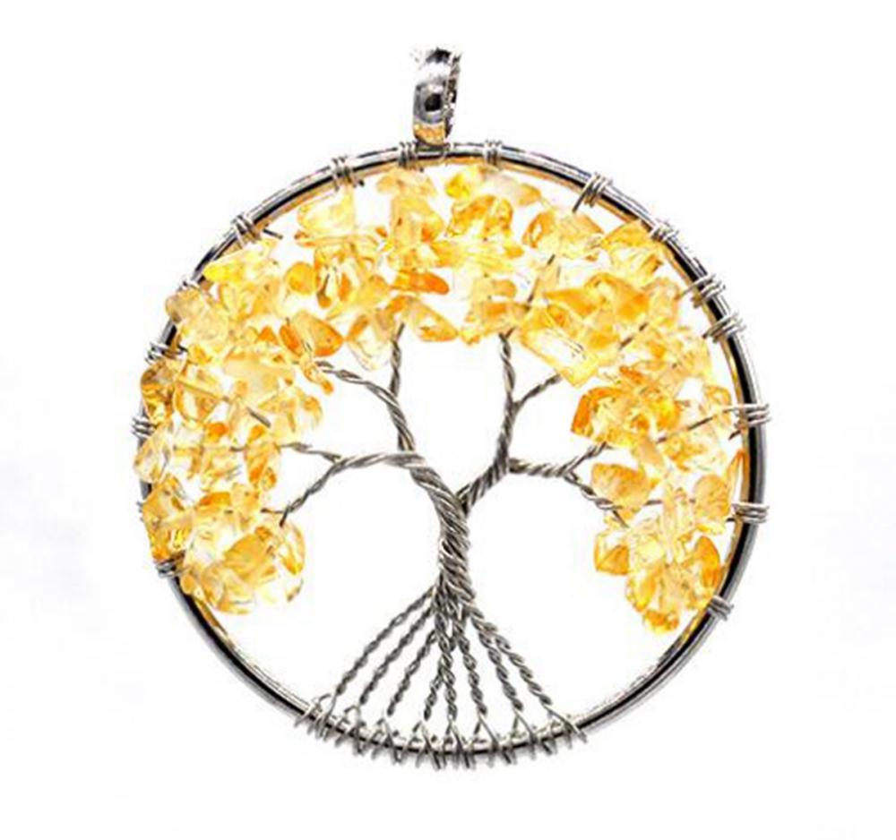 Cristaux de guérison naturels collier arbre de vie quartz 7 chakras pendentif en pierres précieuses fête des mères/pères