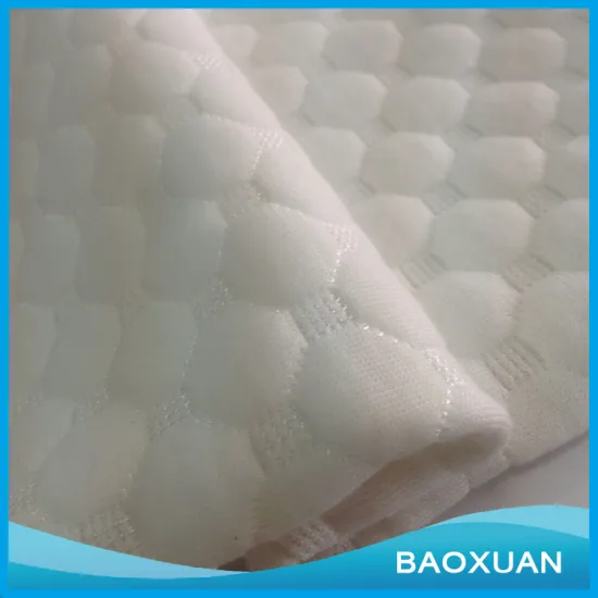 100%Polyester FDY white soild pattern design quilted jacquard fabric knitted for garment
