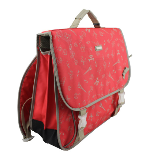 poor handwritting polyester print school backpack for primary school girls