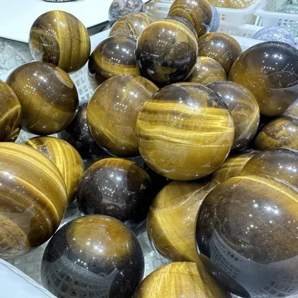 High Quality Yellow Tiger Eye Stone Quartz Crystal Sphere for Home Decoration
