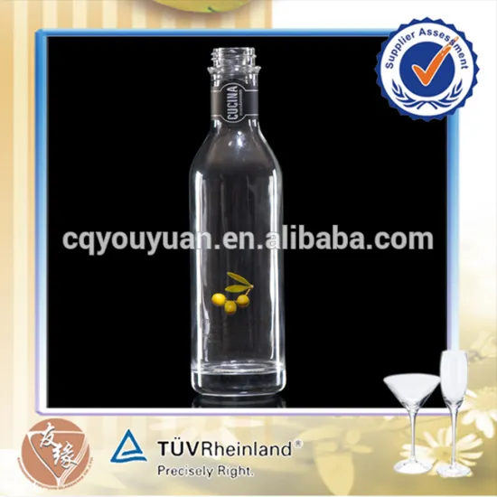 Plastic Cap 265ML Round Flint Glass Bottle Glass to Olive Oil