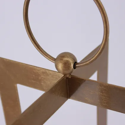 Customizable TRUST Iron Crafts Candlesticks for Harvest Festival Lanterns in Golden Design