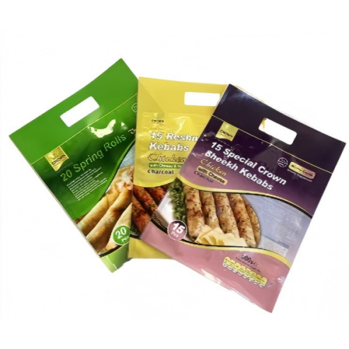 Sac sous vide d'emballage en plastique en nylon de qualité alimentaire congelé imprimé personnalisé sur 3 côtés pour aliments à base de viande séchée