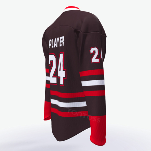 Wholesale low price customized mesh wear custom half and half cheap ice hockey jerseys