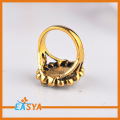 Mode anpassade legering smycken antika Gold Crystal Teardrop Ring