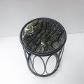 American-style marble black stainless steel side table