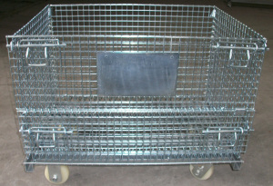 Galvanized Steel Folding Warehouse Storage Cage
