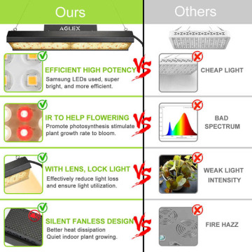 La mejor planta LED crece con un espectro completo de luz en interiores