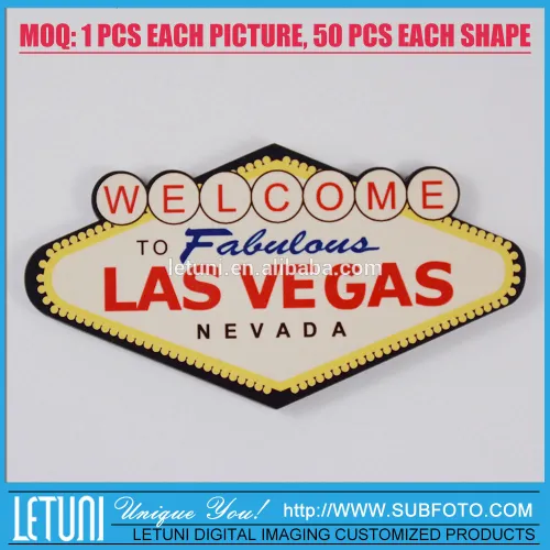 Las Vegas Fridge Magnet Souvenir Pack - Set Of 12, 2.75x1.75 Inch, Made In USA