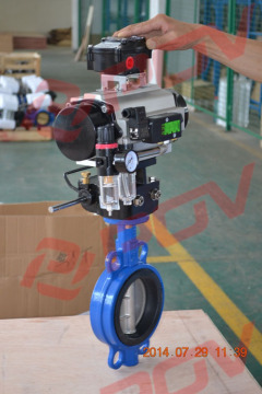 300lb wcb pneumatic wafer soft sealing butterfly valve