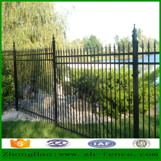 High quality PVC coated/Powder coated zinc steel fence and morden beautiful fence gate for selling