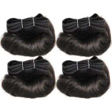 Cheap Brazilian hair Wave Bundles 6  Inches Afro- b short 4 Pieces hair weave