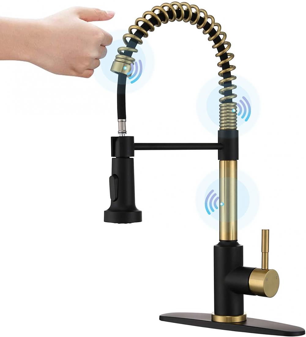 Touchless Kitchen Spring Faucet with Pull Down Sprayer