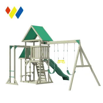 Wooden Backyard Playground: Swing Set and Climbing Ladder for Kids and Adults