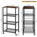 4 Tiers Kitchen Island Storage Cart مع عجلات