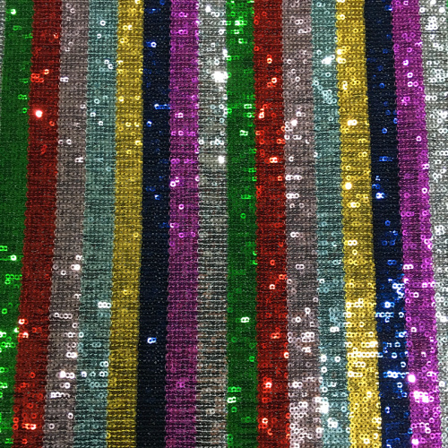 Rainbow 3mm Sequin Mesh Embroidery Fabric