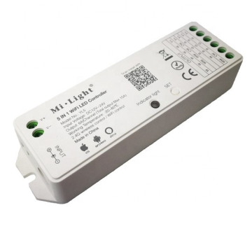 YL5 5-in-1 WiFi LED Controller for RGB, RGBW, RGB CCT & Single Color LED Strip Lights - Compatible with Amazon Alexa, Voice Phone App & Remote Control