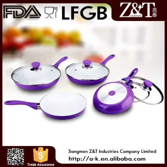 Aluminum ceramic cooking pan set with high quality