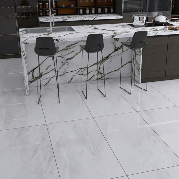 Wholesale Glossy China White Porcelain Floor Tiles Gold Foshan Ceramic 600x1200