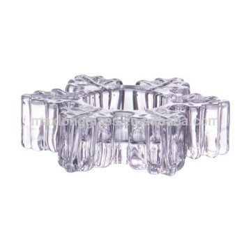 Handmade Glass Snow Flower Shape Tealight Holder