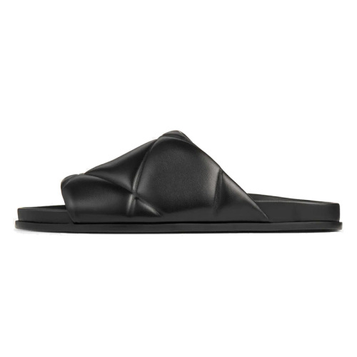 Patterned Leather Flat Sandals for Women