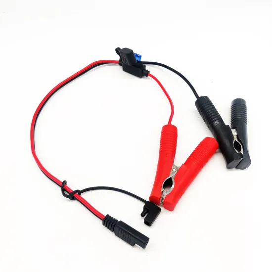 16AWG Alligator Clip to SAE Cable Kit for Car Batteries: 12V Crocodile Clips with Middle Fuse Holder