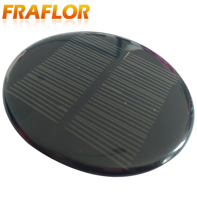 Monocrystalline Solar Cell PET Round Solar Panel 4V Battery Charger Light Diameter 73MM 0.4W DIY for Phone Light Toys Charger