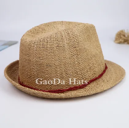 girls fashionable straw fadora hat