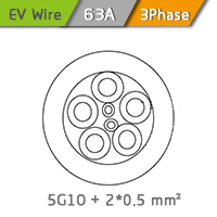TPE PVC Insulation Material 63A Three Phase Charging Pile Cable For New Energy Vehicles Application