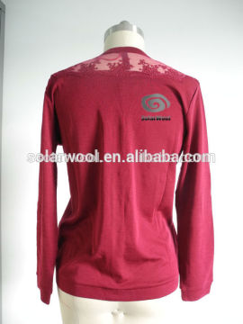Women's merino wool long slevees sweater