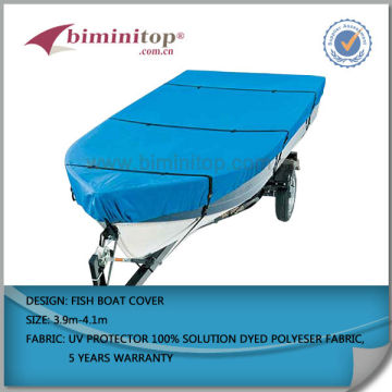 600D solution dyed polyester tri hull boat cover