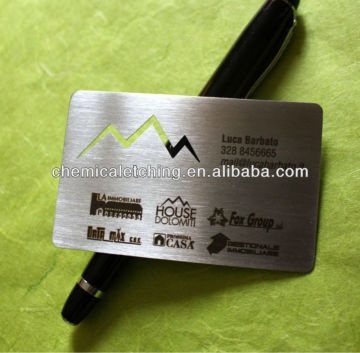 metal business cards, stainless steel card,brass etched business card