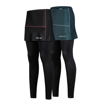 Wosawe -fietspunt met ademende stof en rok voor comfortabele 3D -gewatteerde fiets shorts