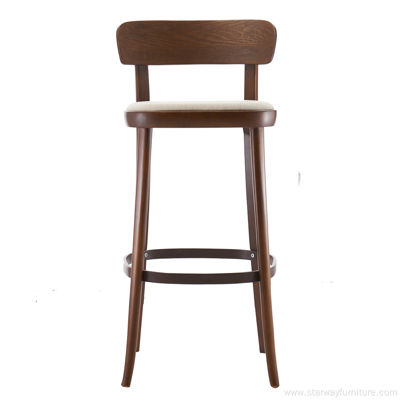 Modern Wooden Restaurant Seat Upholstered Wood barstool